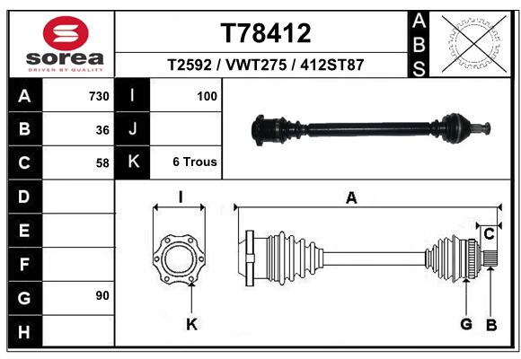 Transmission (Cardan) SEEAC VWT275