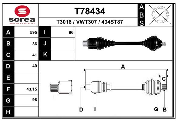 Transmission (Cardan) SEEAC VWT307