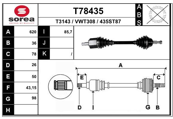 Transmission (Cardan) SEEAC VWT308