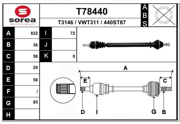 Transmission (Cardan) SEEAC VWT311