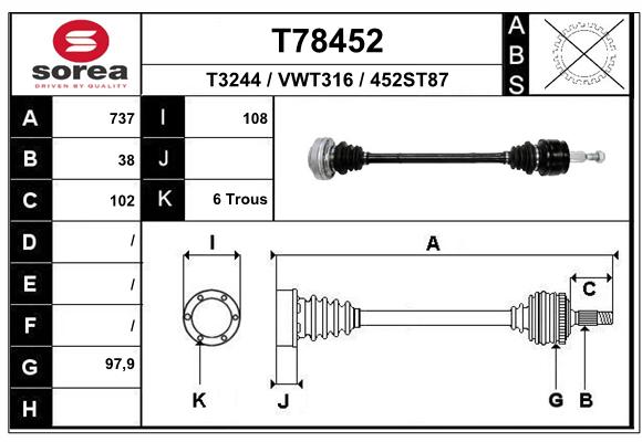 Transmission (Cardan) SEEAC VWT316