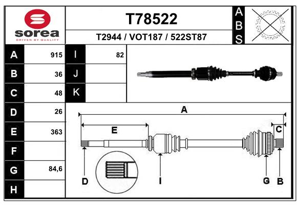 Transmission (Cardan) SEEAC VOT187