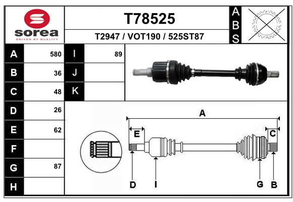 Transmission (Cardan) SEEAC VOT190