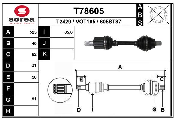 Transmission (Cardan) SEEAC VOT165