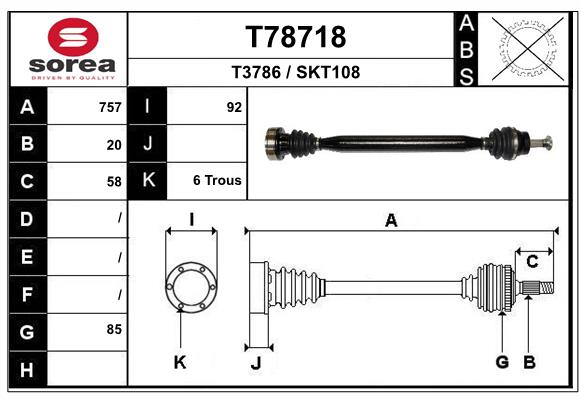 Transmission (Cardan) SEEAC SKT108