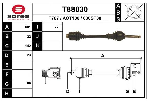 Transmission (Cardan) SEEAC AOT100