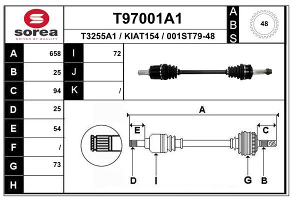 Transmission (Cardan) SEEAC KIAT154