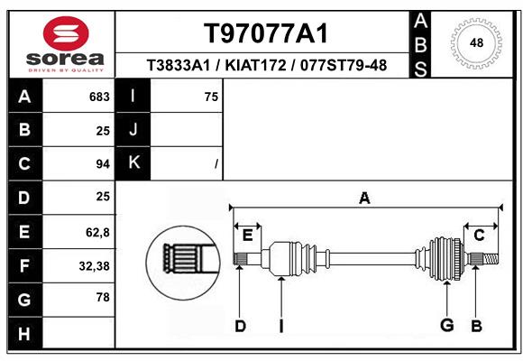 Transmission (Cardan) SEEAC KIAT172