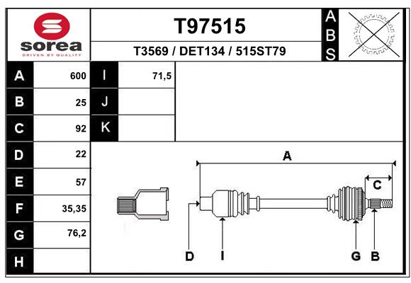 Transmission (Cardan) SEEAC DET134