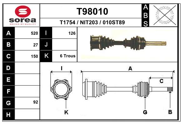 Transmission (Cardan) SEEAC NIT203