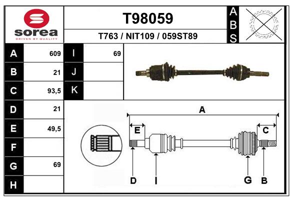 Transmission (Cardan) SEEAC NIT109