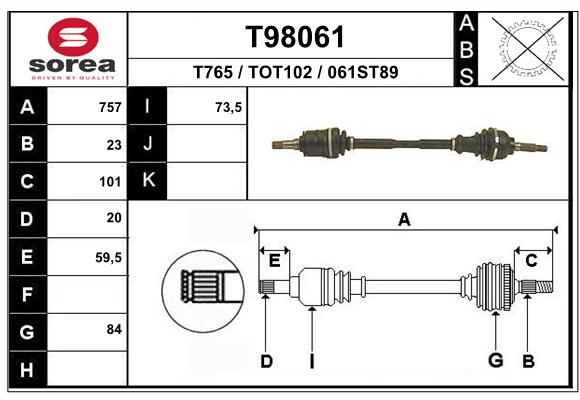 Transmission (Cardan) SEEAC TOT102