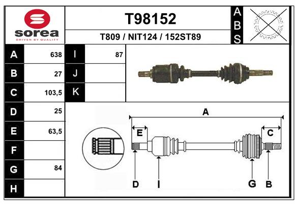 Transmission (Cardan) SEEAC NIT124