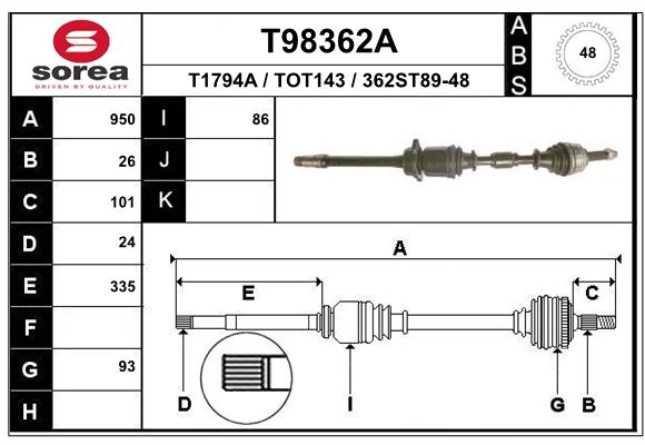 Transmission (Cardan) SEEAC TOT143