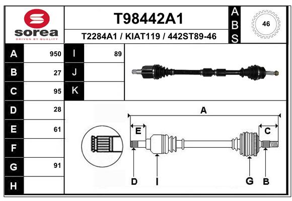 Transmission (Cardan) SEEAC KIAT119