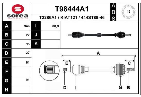 Transmission (Cardan) SEEAC KIAT121