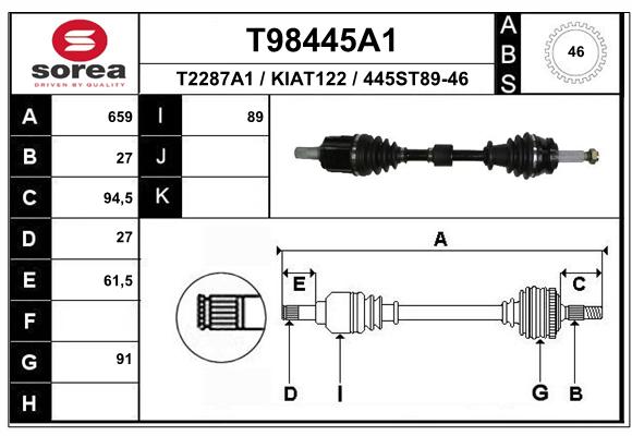 Transmission (Cardan) SEEAC KIAT122