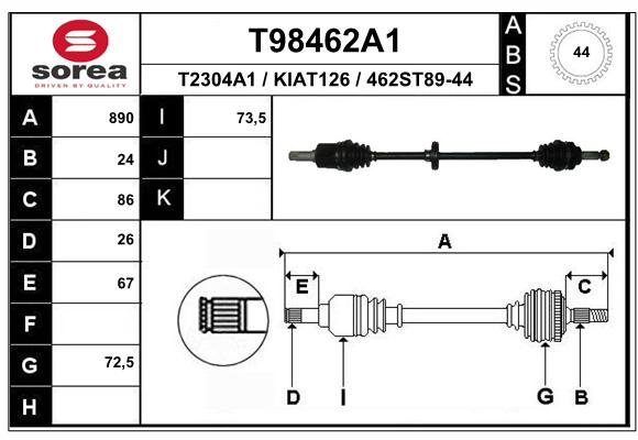 Transmission (Cardan) SEEAC KIAT126