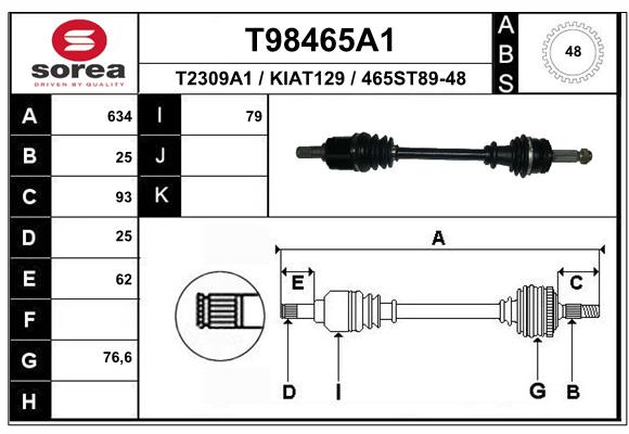 Transmission (Cardan) SEEAC KIAT129