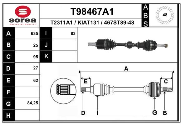 Transmission (Cardan) SEEAC KIAT131