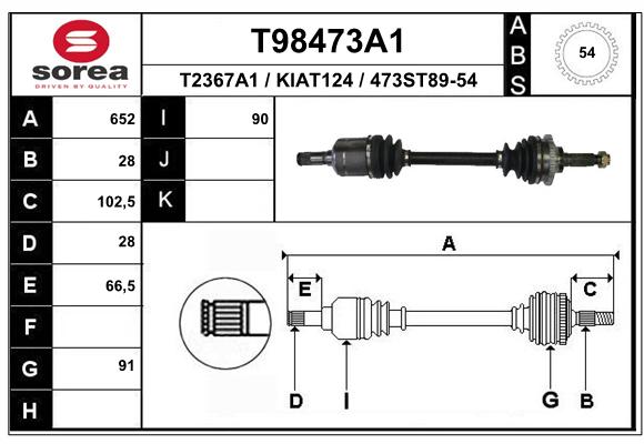 Transmission (Cardan) SEEAC KIAT124