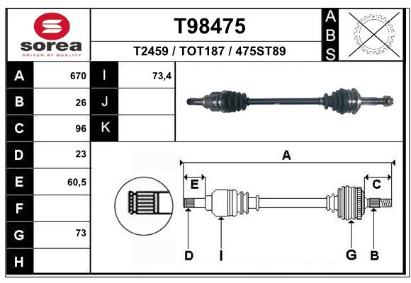 Transmission (Cardan) SEEAC TOT187