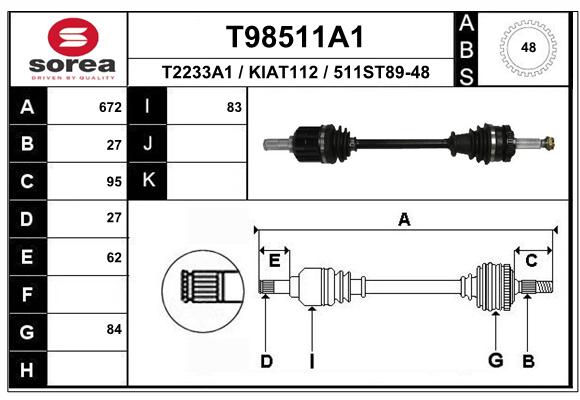 Transmission (Cardan) SEEAC KIAT112