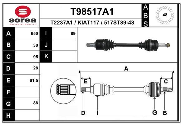 Transmission (Cardan) SEEAC KIAT117