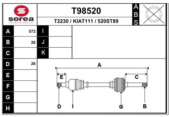 Transmission (Cardan) SEEAC KIAT111