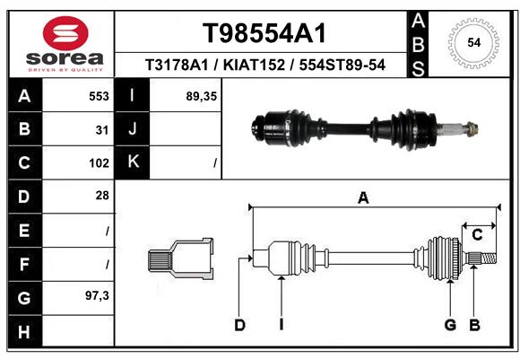 Transmission (Cardan) SEEAC KIAT152