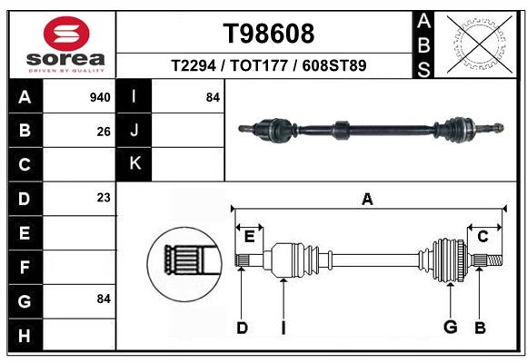 Transmission (Cardan) SEEAC TOT177