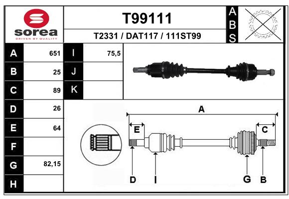 Transmission (Cardan) SEEAC DAT117