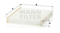 Filtre d'habitacle MANN-FILTER CU 16 001