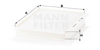 Filtre d'habitacle MANN-FILTER CU 2622