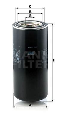 Filtre à huile MANN-FILTER WD 13 145