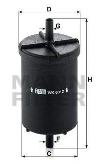 Filtre à carburant MANN-FILTER WK 6012