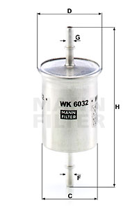 Filtre à carburant MANN-FILTER WK 6032