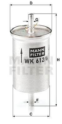 Filtre à carburant MANN-FILTER WK 612/6
