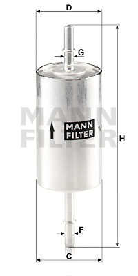 Filtre à carburant MANN-FILTER WK 614/46