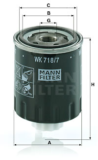 Filtre à carburant MANN-FILTER WK 718/7