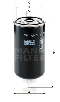 Filtre à carburant MANN-FILTER WK 724/6