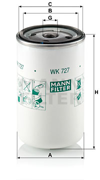 Filtre à carburant MANN-FILTER WK 727