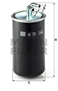 Filtre à carburant MANN-FILTER WK 728