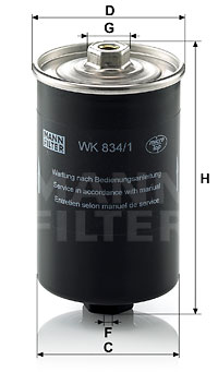 Filtre à carburant MANN-FILTER WK 834/1