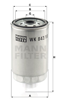 Filtre à carburant MANN-FILTER WK 842/16