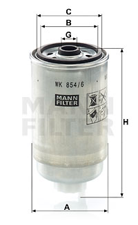 Filtre à carburant MANN-FILTER WK 854/6