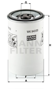 Filtre à carburant MANN-FILTER WK 940/33 x