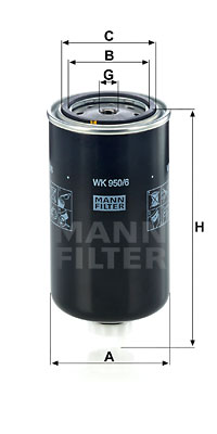 Filtre à carburant MANN-FILTER WK 950/6