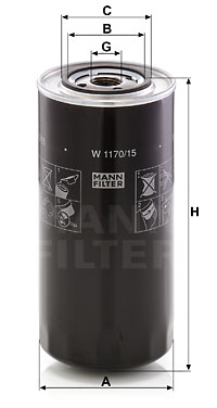 Filtre à huile MANN-FILTER W 1170/15