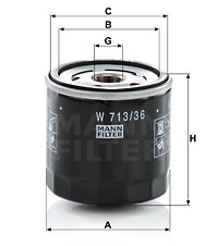 Filtre à huile MANN-FILTER W 713/36